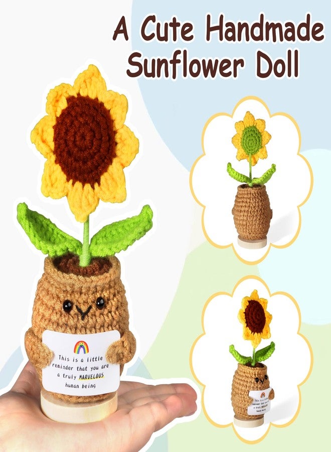 NIMeng Christmas Gifts for Women Positive Crochet Sunflower Christmas Birthday Graduation Thanksgiving Easter Gifts For Women Friend Teachers Nurse Mom Coworker - Image 2